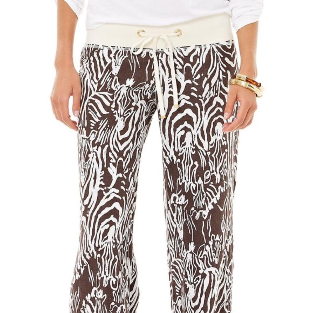 ❌️SOLD❌️Lilly Pulitzer Chocolate Brown Zebra Beach Pants